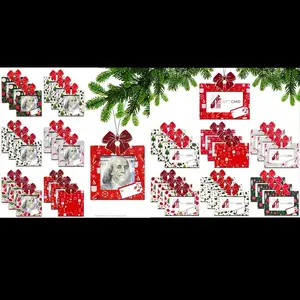 Zip-Open Cash & Gift Card Holder Ornaments w/Clear Plastic Windows & Hang Strings | 12 Pack
