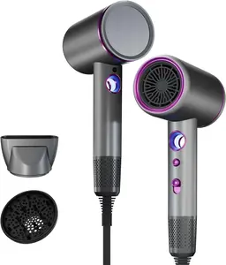 NOVUS Professional Hair Dryer Negative Ion Hair Dryer Hair Care Intelligent Temperature Control 3 Wind Speed/Temperature Levels Separate Cold Air Button White