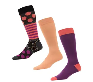 Memoi Men's Flowertrast 3 Pack Crew Sock
