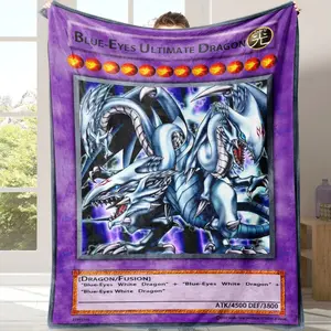 Dragon Pattern Blanket, 1 Count Soft Comfortable Throw Blanket, Warm Napping Blanket for Home Office Travel Camping, Soft Cozy Blanket