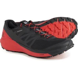 Salomon Sense Ride 4 Trail-Running Shoes - Men's Black Goji Berry Red Size 11.5