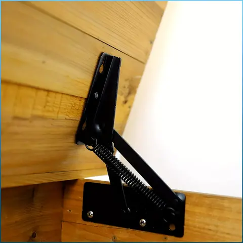 80 Degree Foldable Heavy Duty Lifting Bracket, Metal Bench Seat Hinge, Elevator Top Hinge, Workbench Hinge, Shelf Brackets and Stands for Home and Office Use