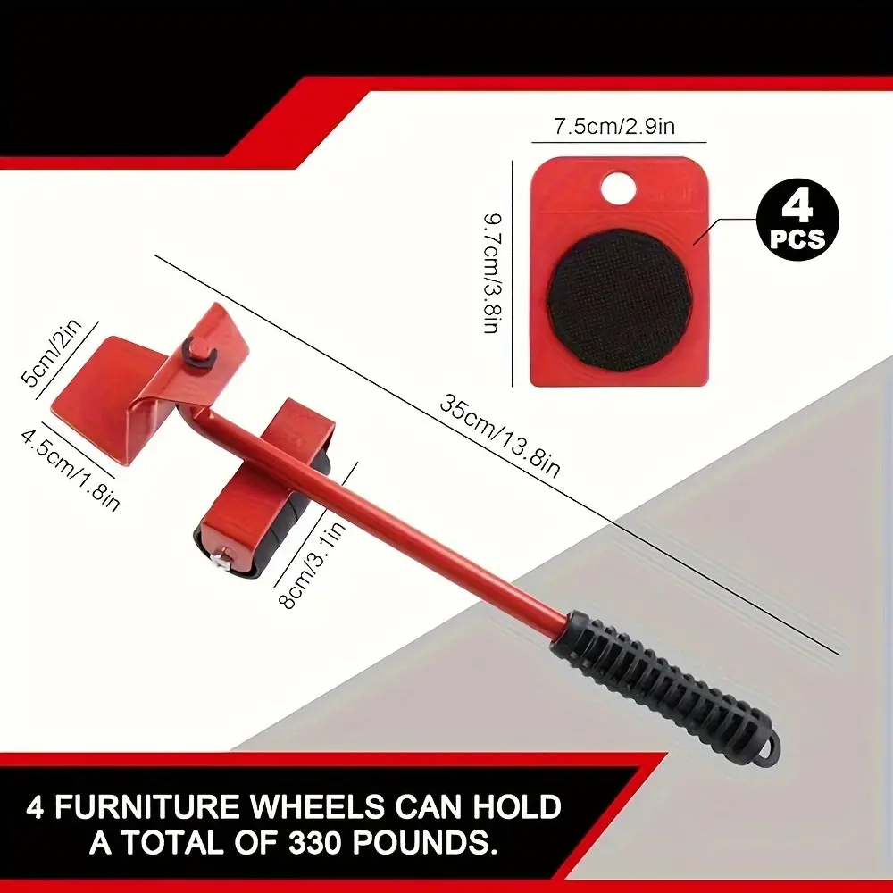 [Heavy Object Mover] 5pcs Labor-saving Furniture Heavy Object Mover - Moving Heavy Object, Pulley Base Moving Large Part, Heavy Objects