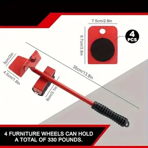 [Heavy Object Mover] 5pcs Labor-saving Furniture Heavy Object Mover - Moving Heavy Object, Pulley Base Moving Large Part, Heavy Objects