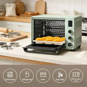Versatile Baking Tray Set, Durable & Heat Resistant, Ideal for Oven Microwave Air Fryer Steam Cooking, Perfect for Home Kitchen Use