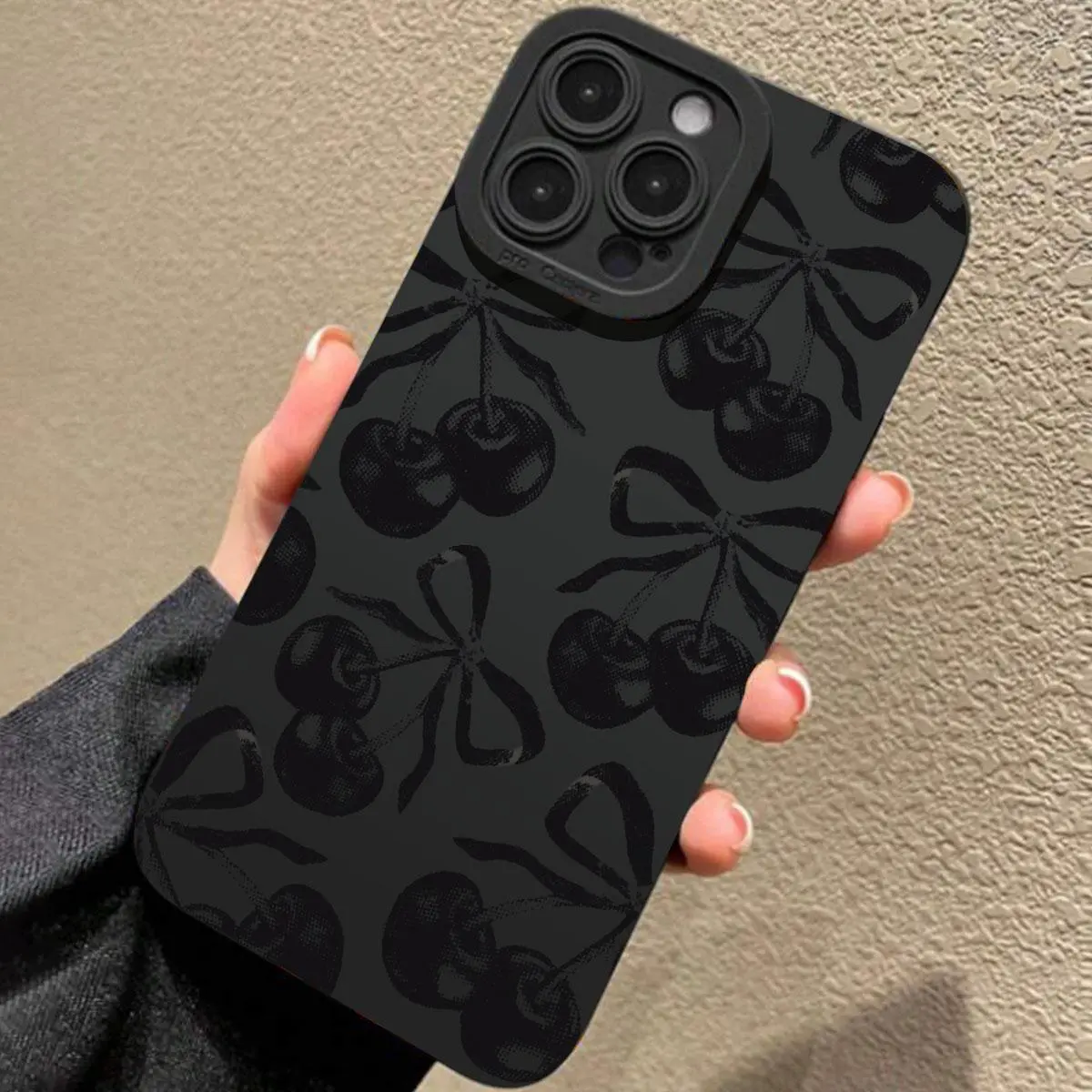 Cherry pattern phone case decorative phone protector cover phone compatible with iPhone 16 15 14 13 12 11 plus/Pro/Pro Max Colorful Protection Transparent Astronaut