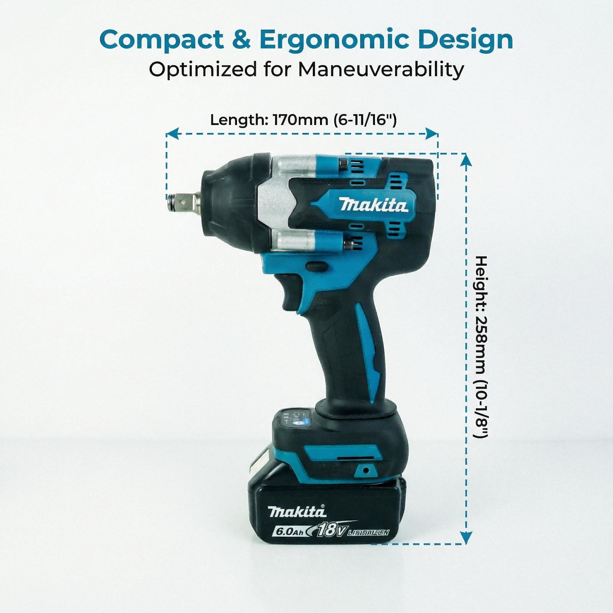 Makita DTW700 Impact Wrench Kit With Battery Charger for Automotive Repair Electric Wrench High Torque 700Nm