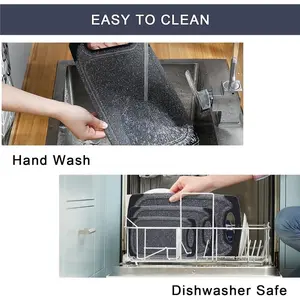 Cutting Boards for Kitchen, Large-Small Cutting Board Set of 3, Dishwasher Safe, Juice Groove, Easy Grip Handle, Non-Slip Rubber Cutting Board