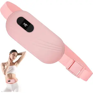 Portable Cordless Heating Pad, Suitable for Cramps, 6 Heating Levels and 6 Massage Modes, 5000mAh, Auto Shut-Off Function, NTC Temperature Control, Abdominal and Back Heating Pad, Gift for Women and Girls (Pink)