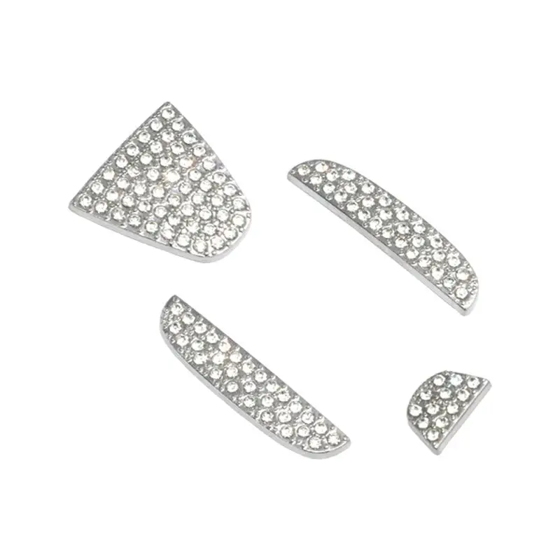 Rhinestone Car Emblem Decoration Cover (1 Set), Car Interior Decoration Accessories, DIY Shiny Bling Steering Wheel Accessories for Honda Civic Accord