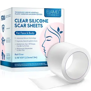Elaimei Invisible Scar Roll, Reusable Silicone Patch, Silicone Scar Sheets, Reduces Scars, Softens Skin, Improves Facial Skin, Clear, Gentle & Non-Irritating, Scar Tape Scars