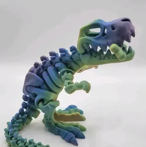 5in tall Articulating T.Rex with bone made from pla filament. Matching bone included. One dinosaur and one bone per order.