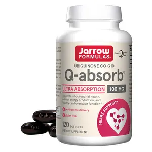 Jarrow Formulas Q-absorb Ubiquinone Co-Q10 100 mg, Dietary Supplement, Antioxidant Support for Mitochondrial Health, Cellular Energy Production and Cardiovascular Health, 120 Softgels, 120 Day Supply