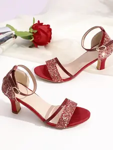 Women's Fashion Shiny Bridal High Heel Sandals, Ankle Strap Design, Perfect for Graduation Dance Wedding Holiday Events, Party Footwear