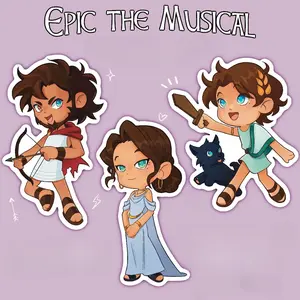 Epic The Musical Acrylic Keychain - Odysseus Penelope Telemachus Charms - Cute Acrylic Cartoon Keychain, Funny Meme Character Charm for Keys, Bags, Backpack, Durable Gift for Fans & Collectors