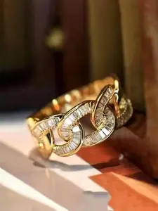 1 PC Luxury Cubic Zirconia Stackable Engagement Ring For Women For Wedding Engagement Party Jewelry Gift, Inlaid Zircon