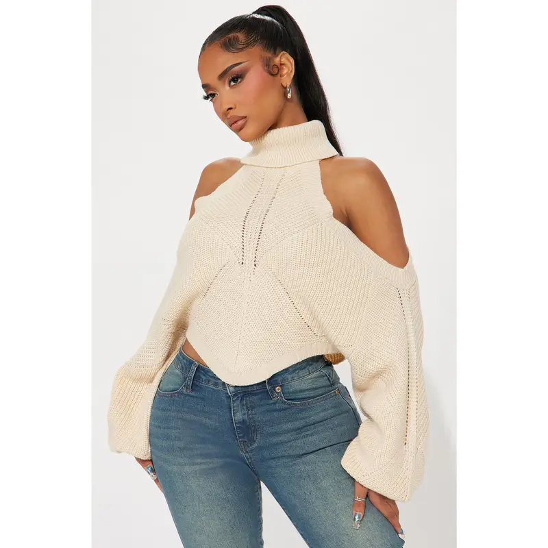Karasi Cold Shoulder Sweater - Oatmeal