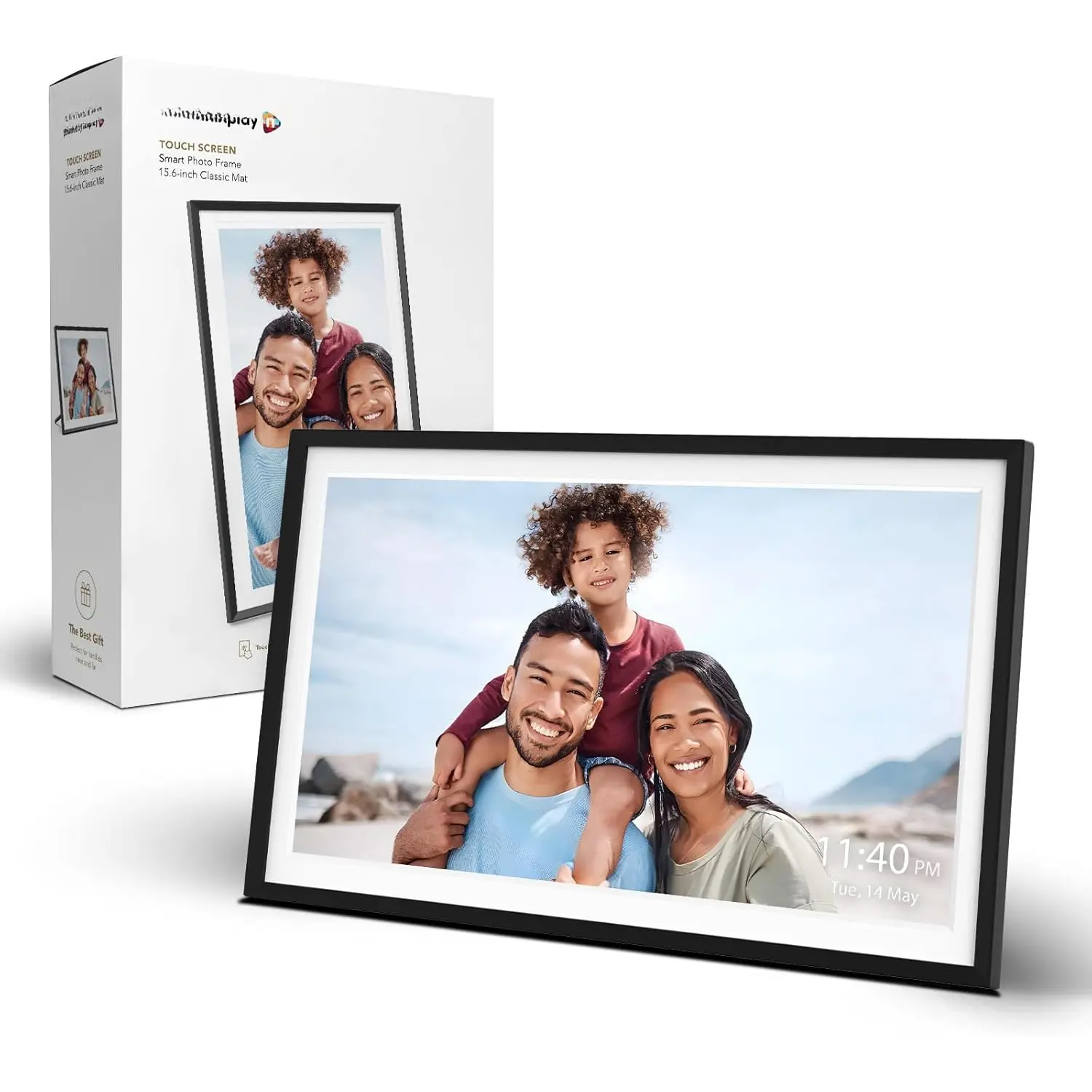 Nixplay 15.6" WiFi Digital Picture Frame for Home Decor, 1920x1080 FHD IPS Touch Screen, Easy Photo-Video Sharing via Nixplay App, Auto-Rotate, Free Cloud Storage
