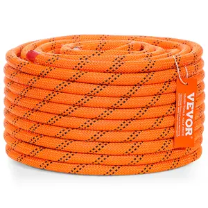 VEVOR Dual Twisted Polyester Cord,  1/2 inch by 120 feet, 48-Strand, 8000 LBS Tensile Strength, Multi-Use Outdoor Rope for Arborist Activities, Hiking, Swinging, Rappelling, and Rescue, Or