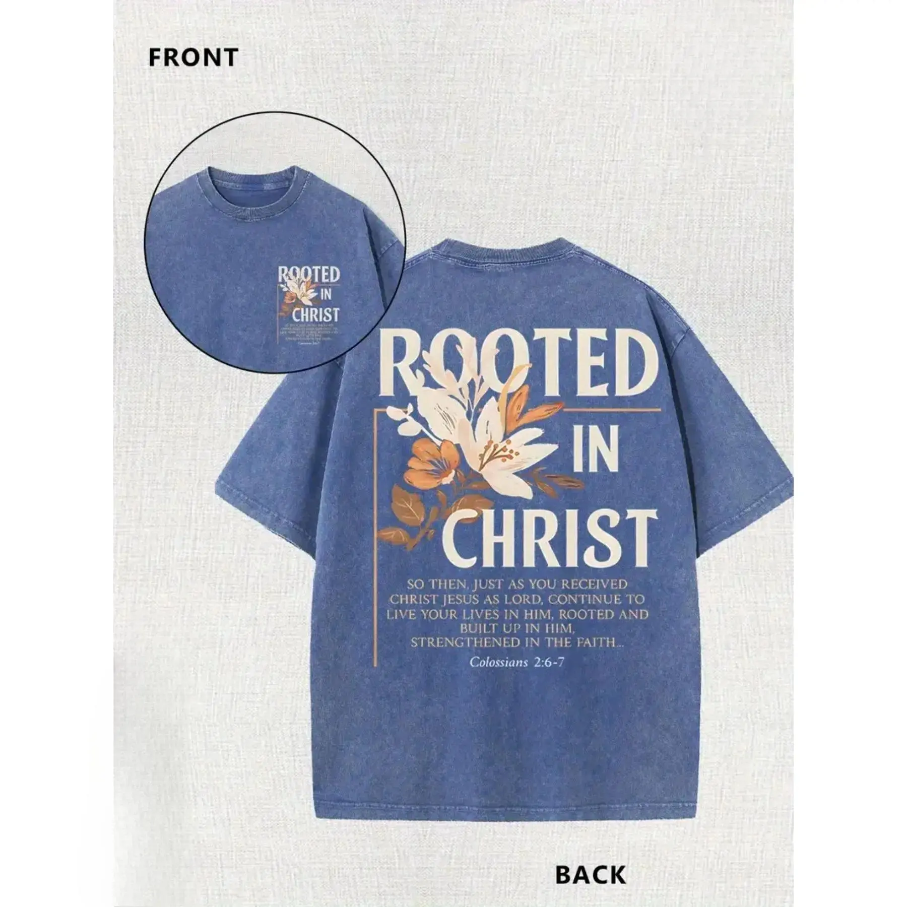 Men's Christian Graphic T-Shirt in Soft 230g Heavyweight Pure Cotton, Oversized Relaxed-Fit Short Sleeve Crewneck Tee for Casual Wear, Tshirt, Graphic Tee, Cross Graphic Men's Short-Sleeve T-Shirts Round Neck Basic