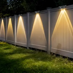 2-Pack LED Solar Wall Lights for Outdoor Use, Waterproof Solar Fence and Deck Lamps, Perfect for Yard and Pathway Lighting, Durable Waterproof Light