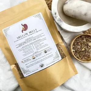 Mellow Belly: Loose-Leaf Herbal Tea Blend for Easing Fiery Digestion (Caffeine-Free) Traditional Beverage for Indigestion, Heartburn, Digestive Support, Gut Health, Cooling & Moistening Internal Tissues