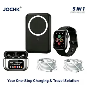 Ultimate Travel Companion Kit | Translator Earbuds + Portable Charger + Smart Watch