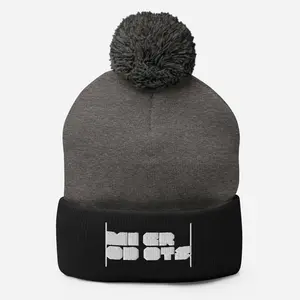 Microdots Bar Logo - Pom-Pom Beanie