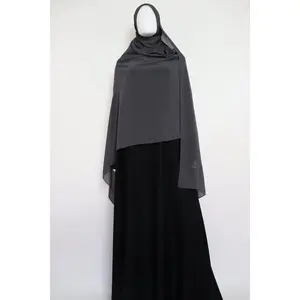 XL Premium Chiffon Hijab - Charcoal