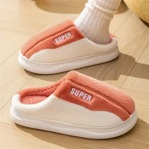 Winter Slippers for Women and Men Memory Foam Slippers Half Back Indoor House Slippers Non Slip Fuzzy Slippers Warm Thick Sole Cozy Home Shoes Unisex
