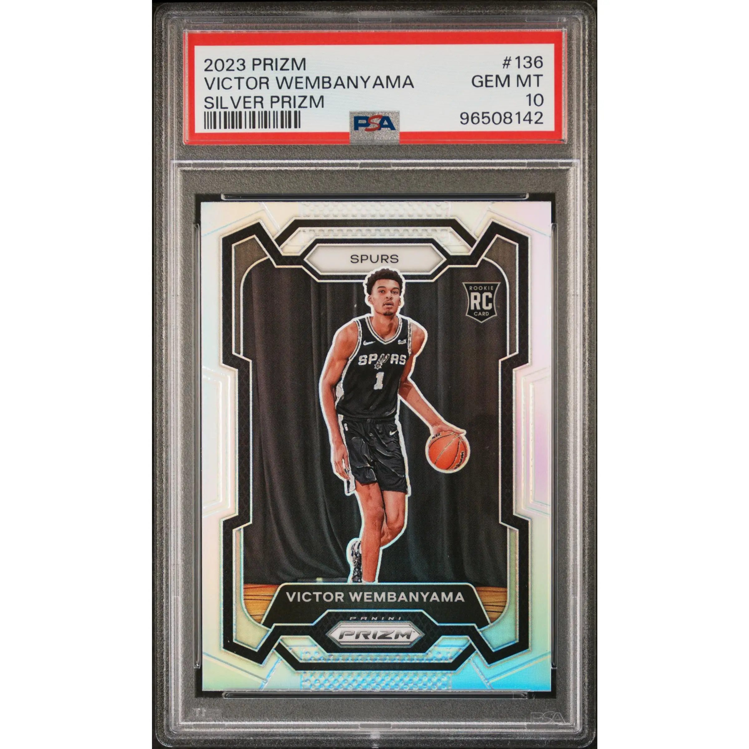 Victor Wembanyama PSA 2023 Panini Prizm Rookie Silver Prizm #136 10