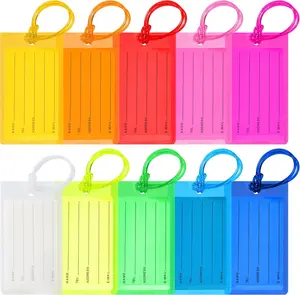 10-Pack Stainless Steel PVC Luggage Tags, Travel Must Haves, Essential Suitcase Accessories for Airplane Flying and International Travel