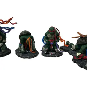 TMNT Battle Series The Last Ronin Complete Set Donatello Michelangelo Leonardo Raphael Statue Collectible Figures Teenage Mutant Ninja Turtles