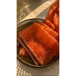 Aura | Organza Dupatta | Rust