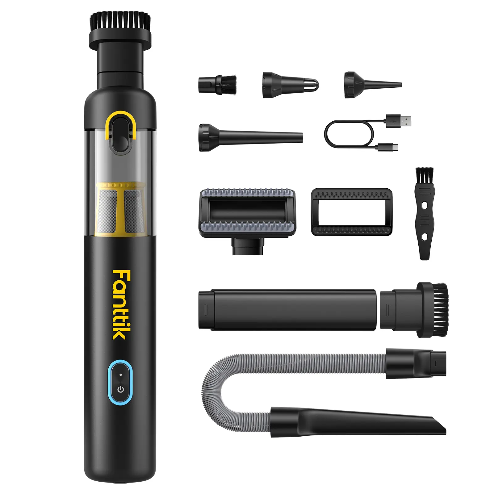 Fanttik V8 Apex Cordless Car Vacuum High Power, 19000Pa, RobustClean Mini Vacuum with Flexible Hose and Pet Brush, 2H Fast Charge, Portable Vacuum for Car Interior Home Cleaning Cleaner Automotive Summervibes