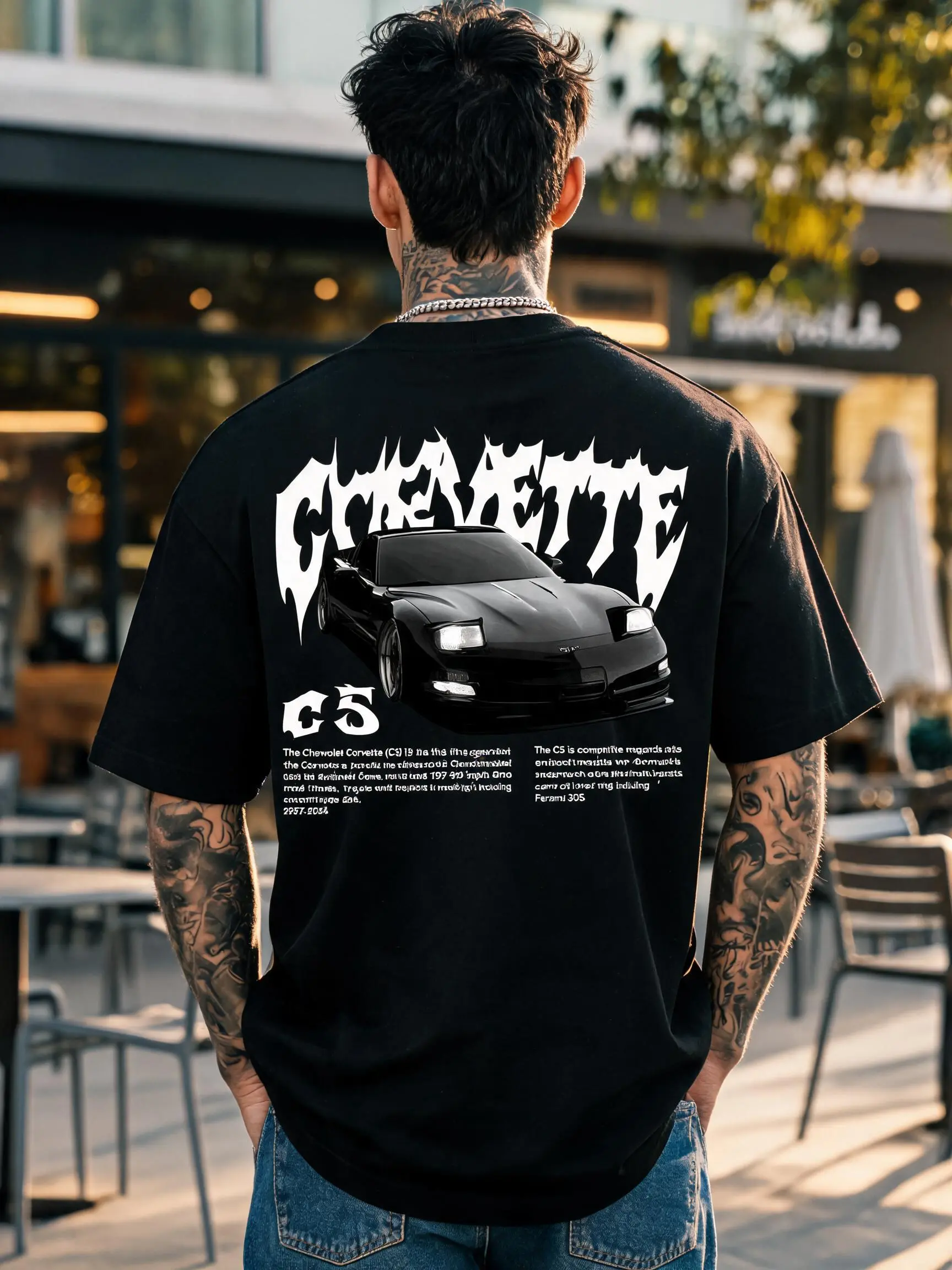 Corvette C5 T-Shirt, Retro Car Graphic Tee, Y2K Streetwear Shirt for Car Enthusiasts, Vintage Chevy Racing Fitted Crewneck Soft Classic Cotton graphic tee zac brown sphere las vegas merch funny t shirt marcus the worm merch