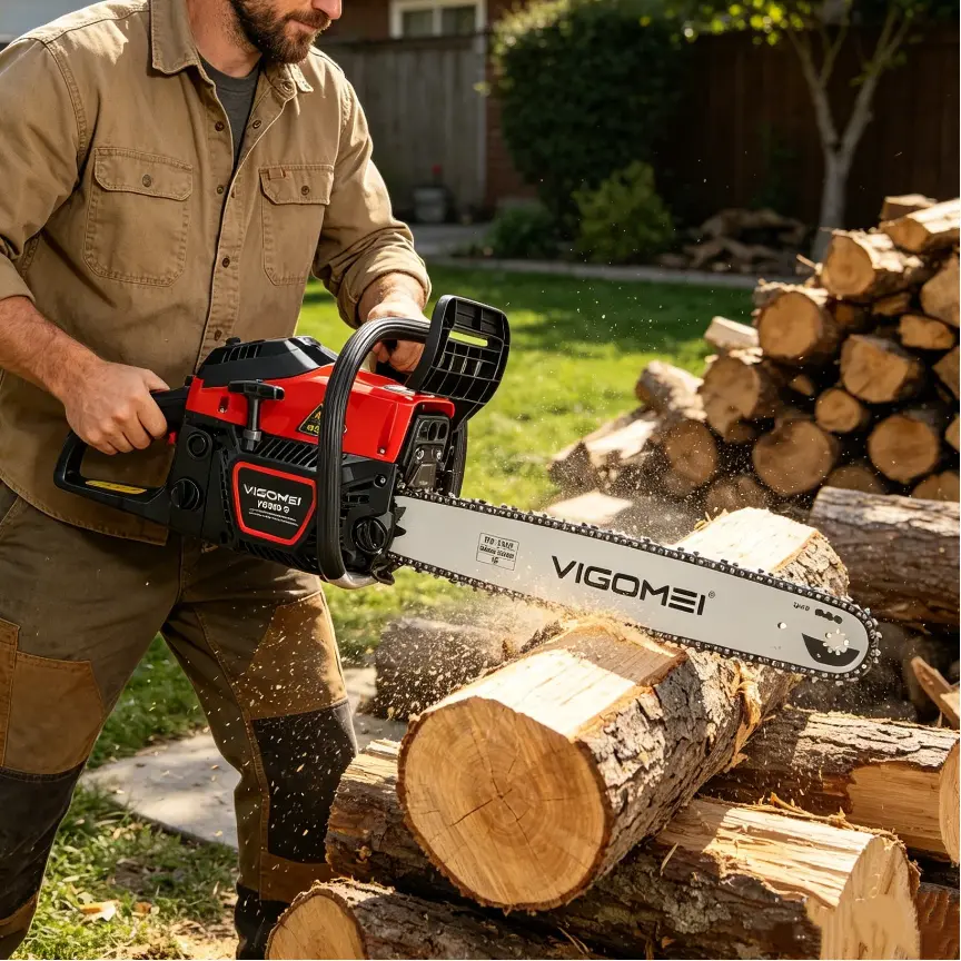 Gas Chainsaw with 20 in & 24 in Guide Bars, 3/8" Pitch Chain, German-Imported Cutting Teeth for Tree Cutting