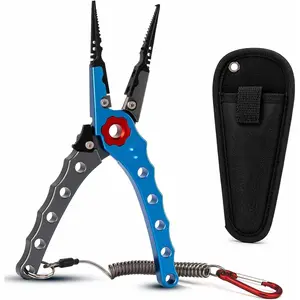 LureLite Pro  Fishing Pliers-Saltwater-Suitable Split Ring Tools with Fish Hook Remover- Fly Fishing Pliers with Braid Cutters, Sheath & Lanyard-Ideal Gifts for Men in Fishing