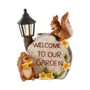 Zingz & Thingz Welcome to Our Garden Squirrel s Solar Statue