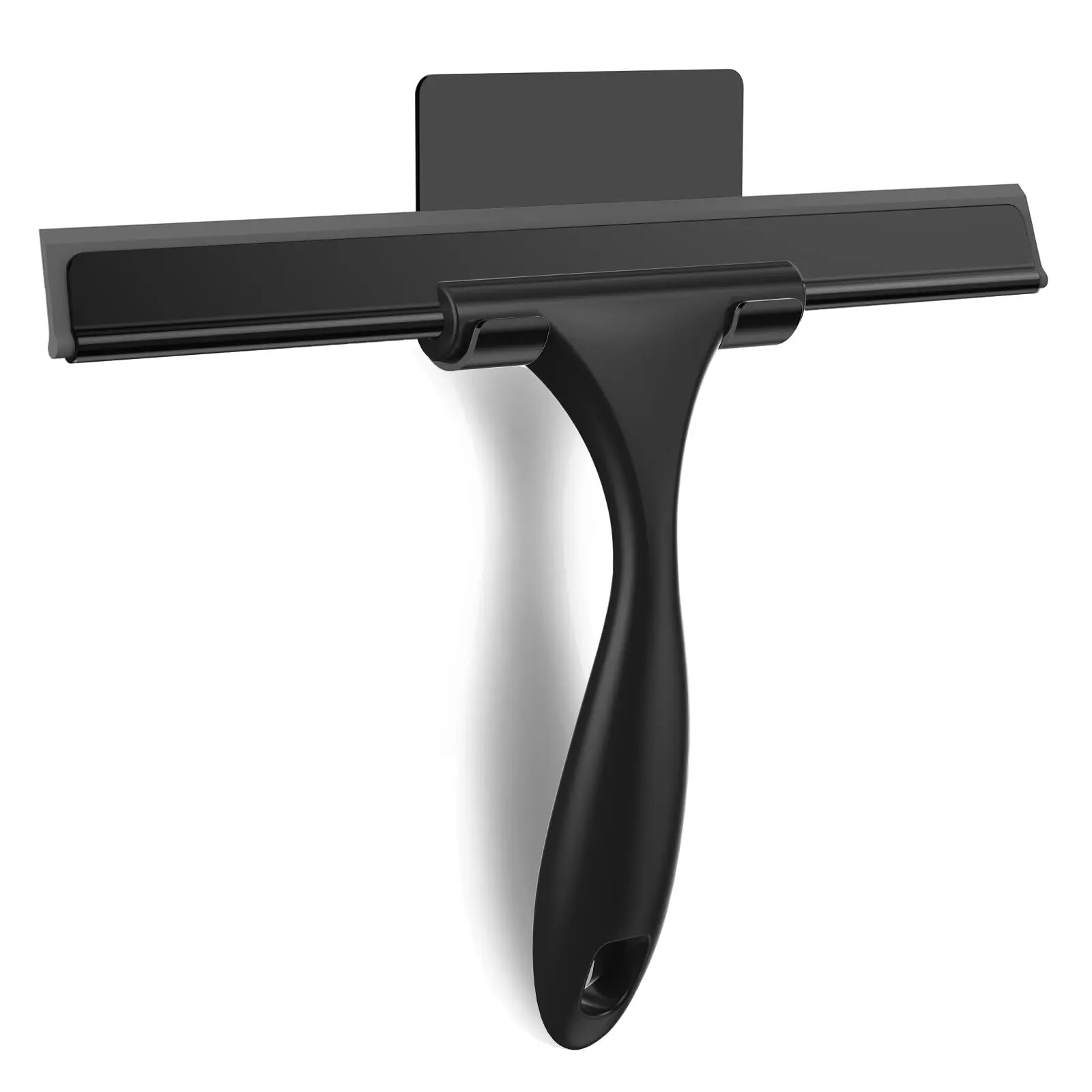 10 Inch Shower Squeegee for Glass Doors, Stainless Steel Bathroom Squeegee with Silicone Blade, Window, Mirror, Tile & Car Glass Cleaner