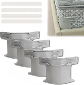 4 PCS Heavy Duty Lock Sheet Holders with Fitted Sheet Straps,Bed Sheet Clips - Non-Slip, Secure Mattress Straps for All Sizes of Sheets, Easy to Install, Hold Sheets in Place, Heavy Duty Mattress Straps,Universal Fit,Bedding Accessories,White&Grey Gifts