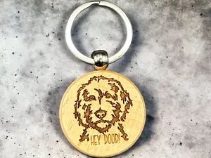 Hey Dood Golden Doodle Keychain - Perfect for Dog Lovers