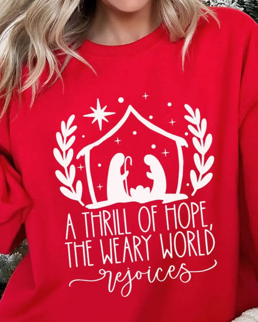 Thrill Of Hope Nativity Unisex NuBlend Crew Sweatshirt CHRISTMAS 2024