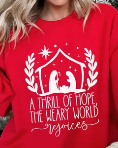 Thrill Of Hope Nativity Unisex NuBlend Crew Sweatshirt CHRISTMAS 2024