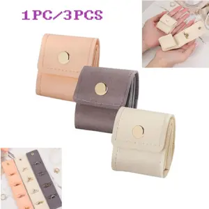 3PCS Mini Travel Jewelry Bag Travel Jewelry Roll Bag with Buckle Foldable Multi Functional Travel Jewelrys Pouch with Buckle Small Jewelry box for Earrings, Rings, Necklaces
