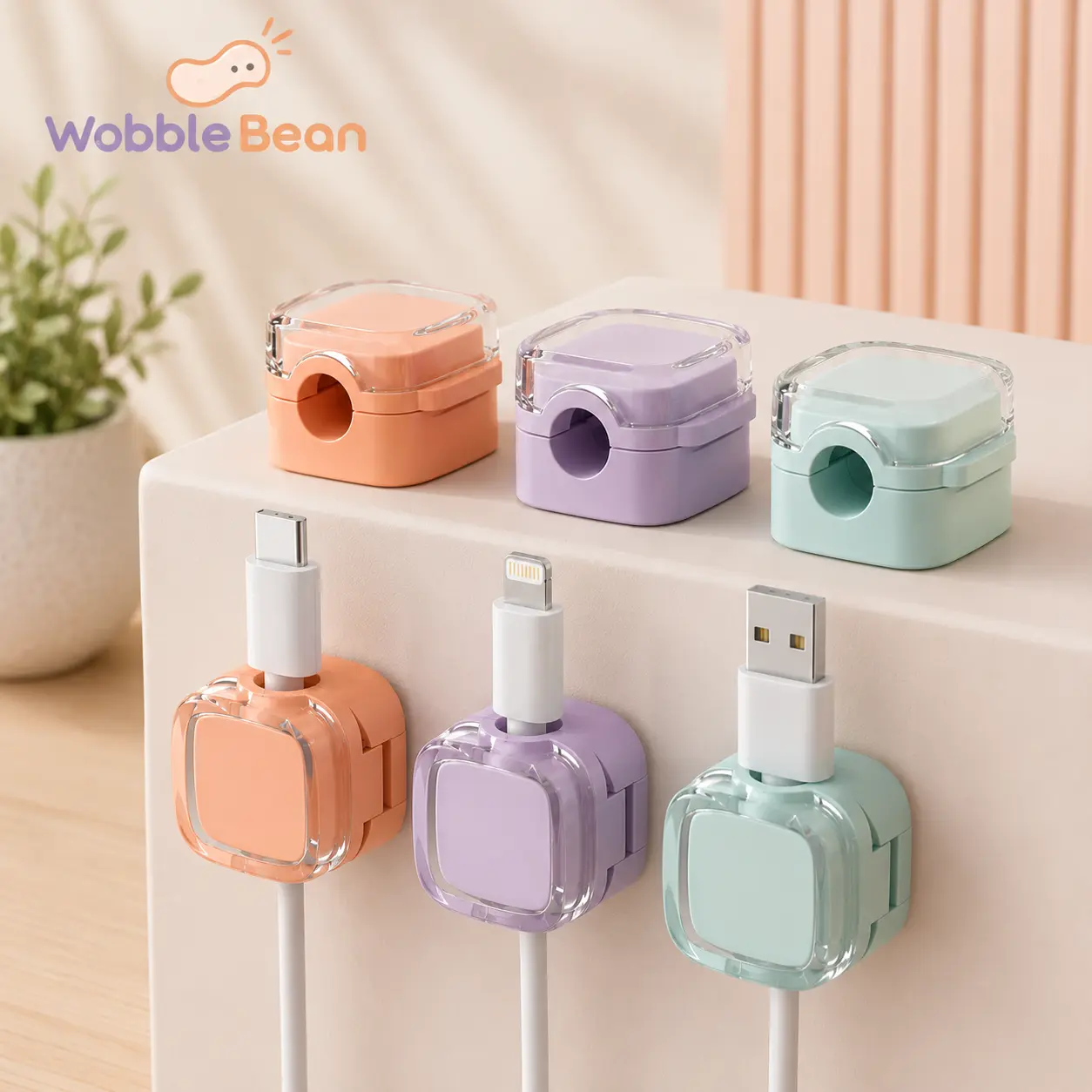 Magnetic Cable Clips (6 Pack), Self-Adhesive Organizer with Easy 1-Handed Operation, Keeps Charging Cables Neat, Desk Wall Accessory, Office Gift, Cable Organizer