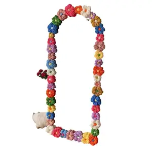 20PCS Handmade Colored Puff Flower DIY Mirror Renovation Materials, Wrapped Full Body Mirror Decoration Room Renovation