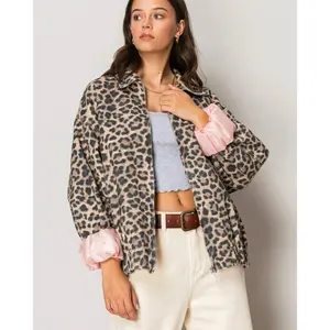 Leopard Bomber Zip Jacket
