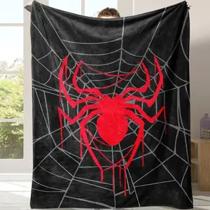 Red Spider Web Fleece Blanket | Gothic Spooky Throw Blanket Contemporary Style, deal for All Seasons, Suitable for use in living rooms, sofas and beds Great Gift for Family and Friends Blanket