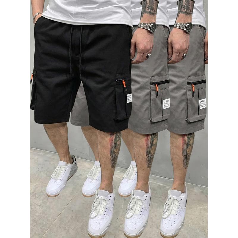 men's cargo shorts Men’s 3-piece outdoor cargo shorts with multiple pockets and zippered pockets; two-pocket design with large, functional 3D side pockets and a drawstring waist. Suitable for everyday hiking and fishing. Great value for money. summer